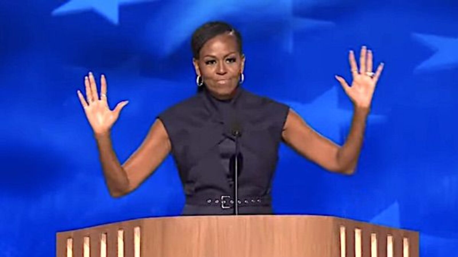 Michelle Obama speaks on Night 2 of the Democratic National Convention in Chicago on Tuesday, Aug. 20, 2024. (Video screenshot)